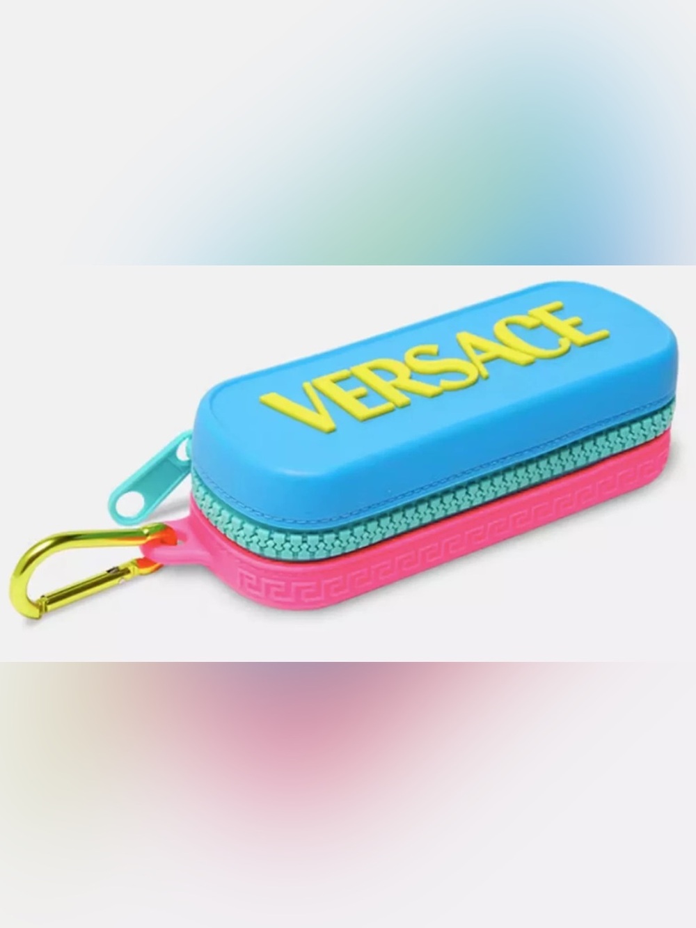 Versace Bright Blue, Pink and Yellow Zip Case
